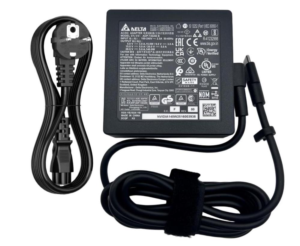 140W USB-C Origineel MSI Delta ADP-140AB BA Adapter Voeding Oplader + Netsnoer