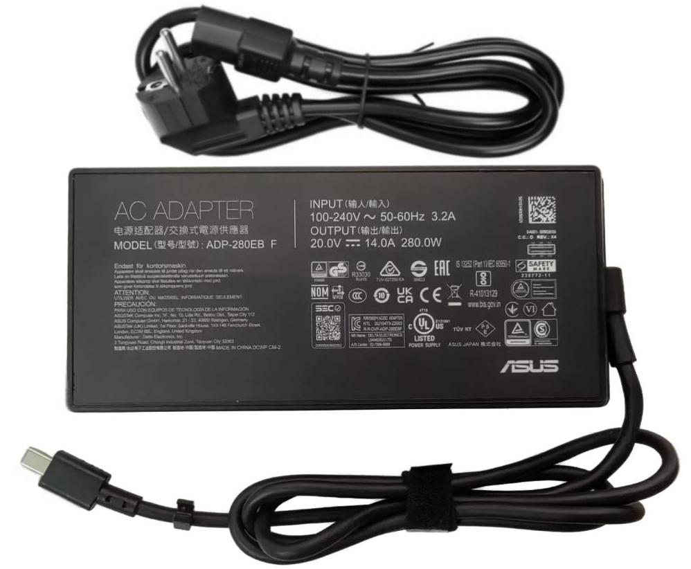20V 14A 280W Origineel Asus ADP-280EB B Rectangle Conn Adapter Voeding Oplader + Gratis Netsnoer