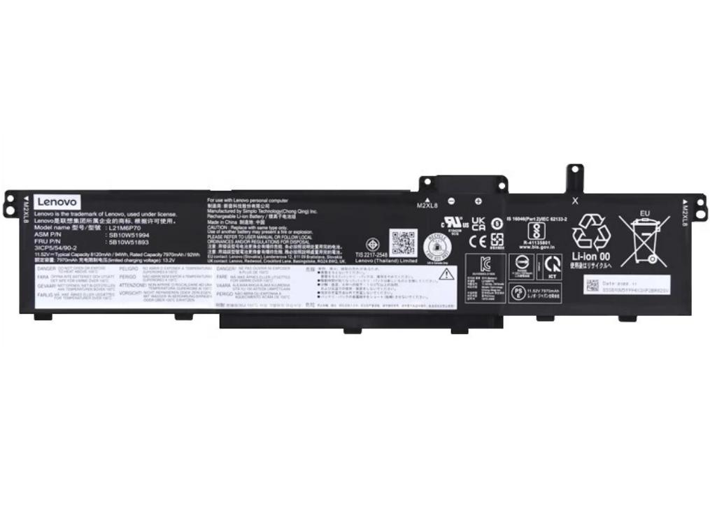 8120mAh 94Wh Origineel Lenovo 5B10W51893 5B10W51894 SB10W51995 Accu Batterij